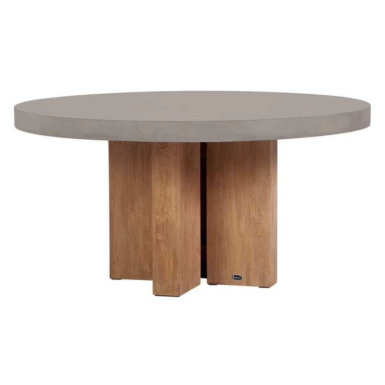 Seasonal Living Java Round Concrete Outdoor Dining Table
