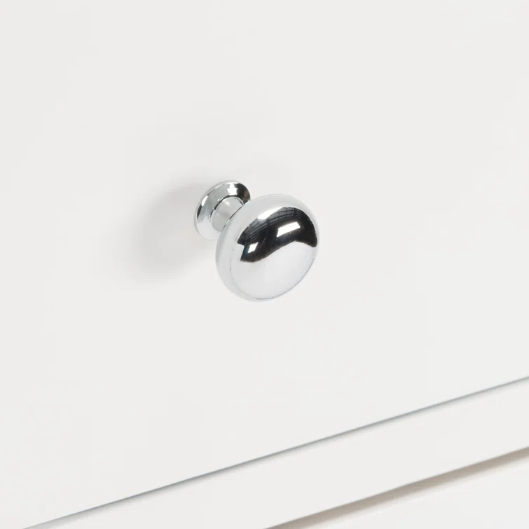 Mid-Century Double Dresser with Felt-Lined Drawer, White/Silver