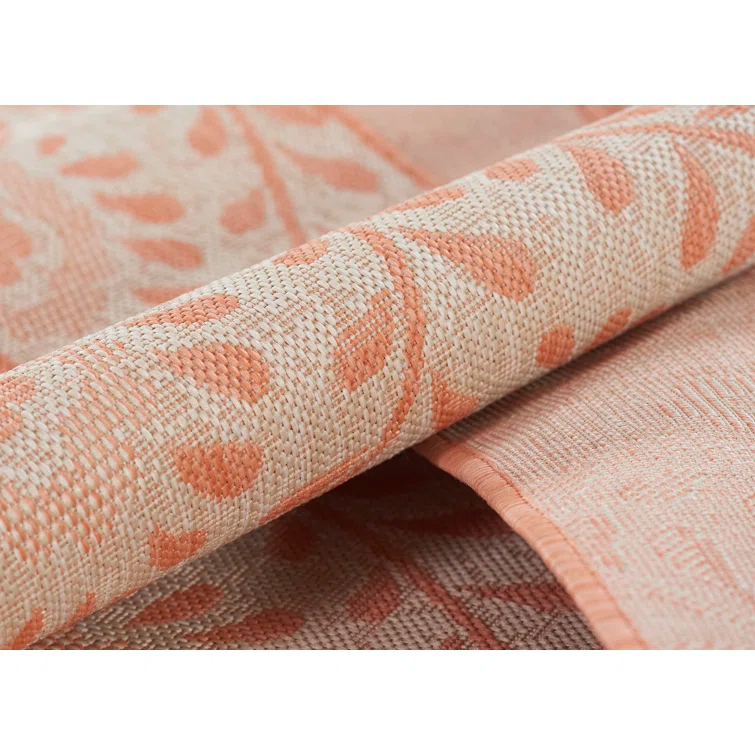 Kasey Floral Coral/Beige Indoor / Outdoor Area Rug