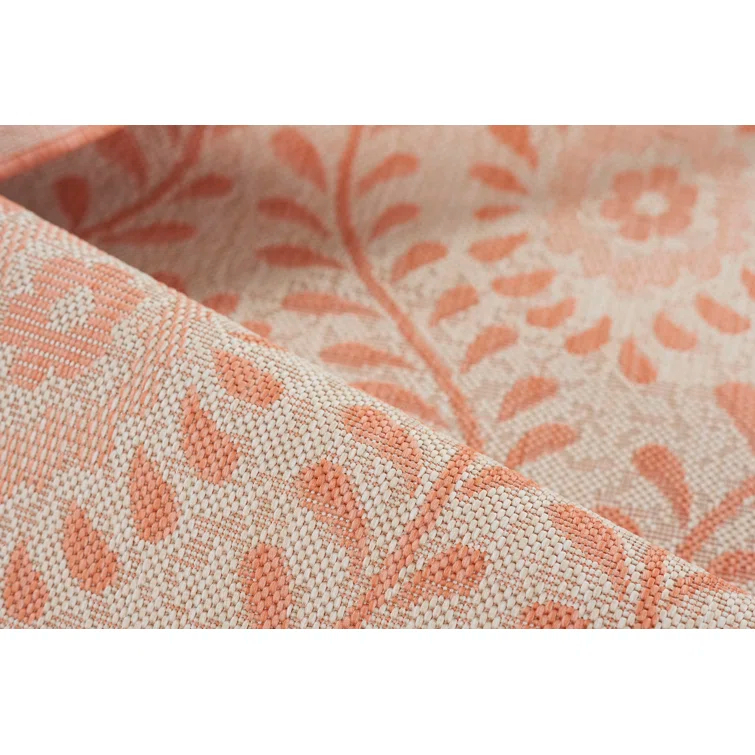 Kasey Floral Coral/Beige Indoor / Outdoor Area Rug