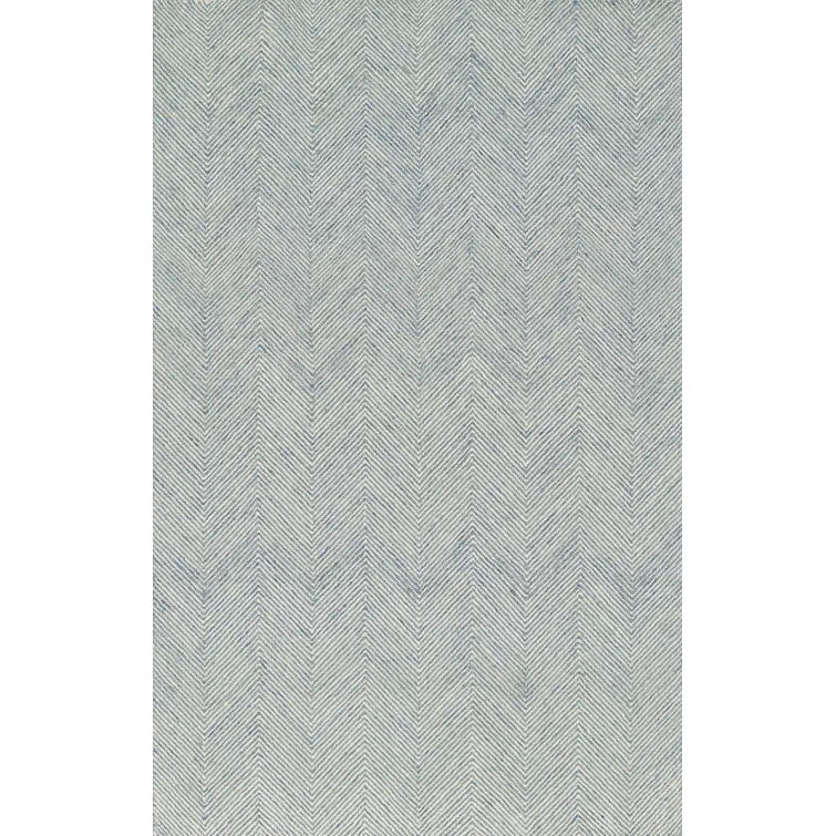 Momeni Charles Hand Tufted Wool Zig Zag Blue Area Rug 9' X 12'