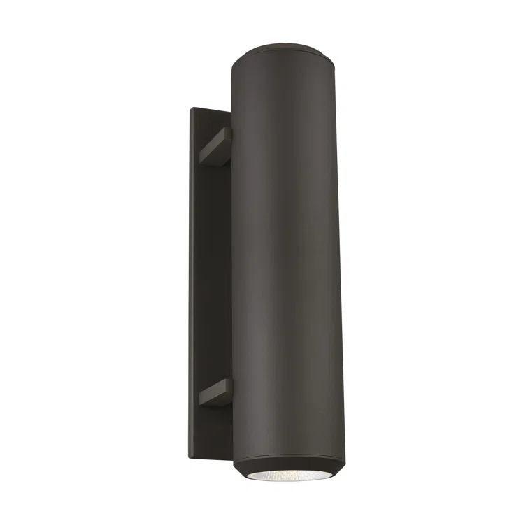 Bronze Cylinder Dimmable Outdoor Wall Light with Aluminum Shade
