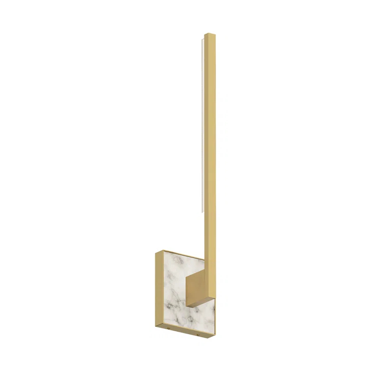 Natural Brass and Black Dimmable LED Wall Sconce