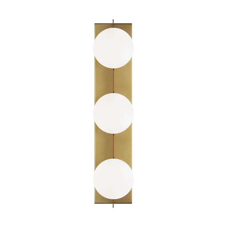 Aged Brass 3-Light Glass Vanity Light