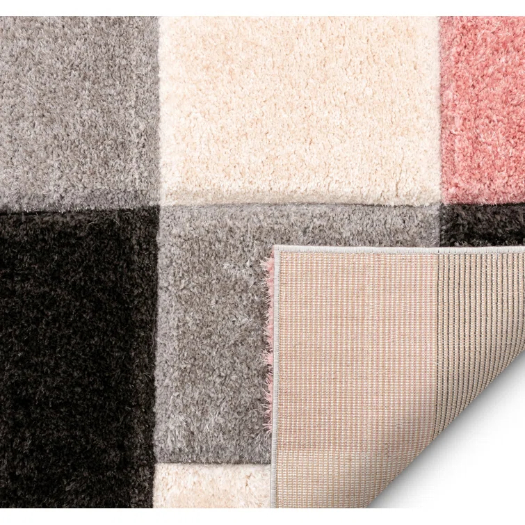 Cobina Geometric Blush/Cream/Black Area Rug