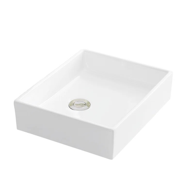Karran Valera 16'' Vitreous China Vessel Bathroom Sink With Faucet and Drain in Matte Black