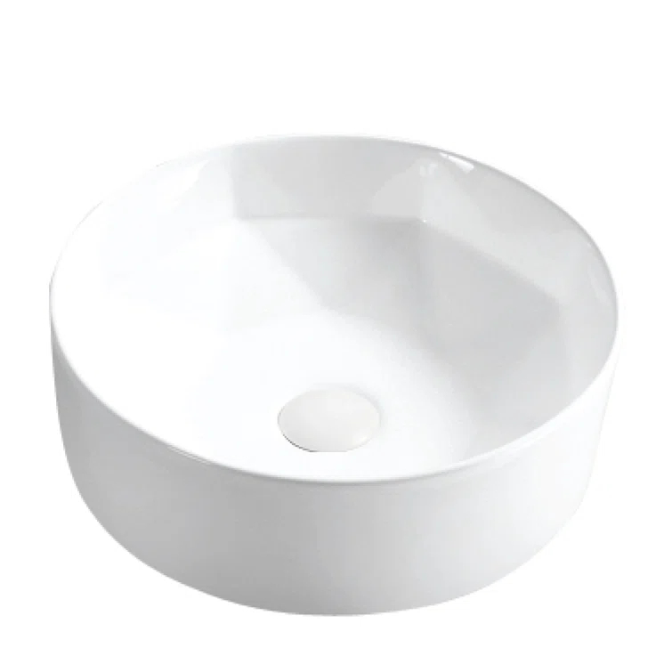 Karran VC-421-WH Karran Valera 16 In. Vitreous China Round Vessel Bathroom Sink