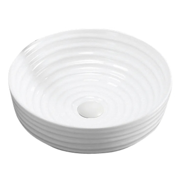 Karran Valera 16 In. Vitreous China Round Vessel Bathroom Sink