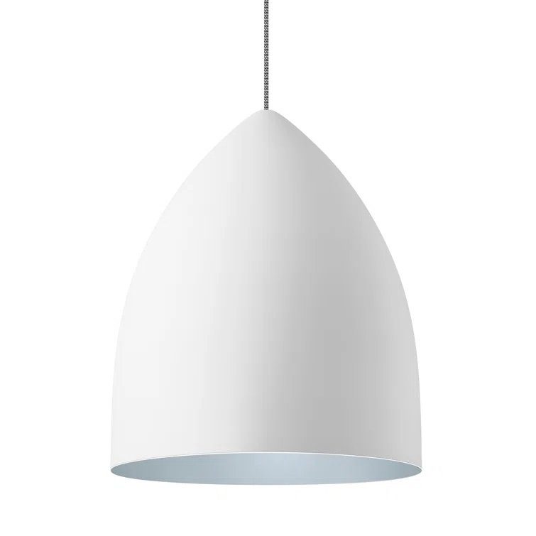 Rubberized White and Blue Aluminum LED Pendant Light