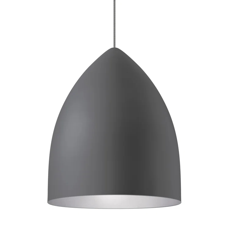Rubberized Gray and Platinum Aluminum LED Pendant Light