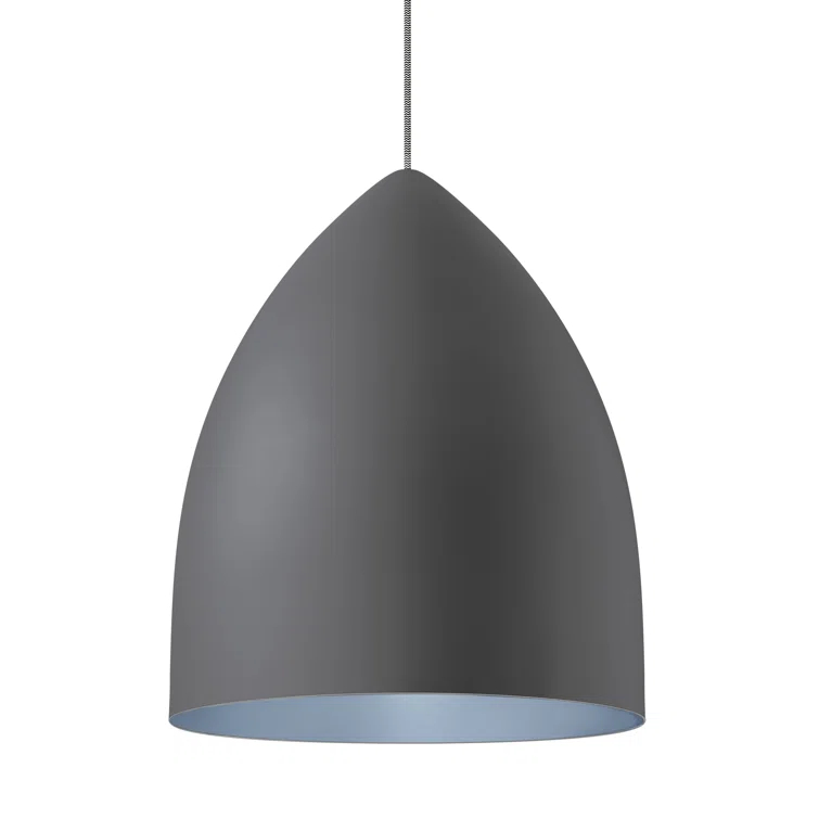Rubberized Gray and Platinum Aluminum LED Pendant Light
