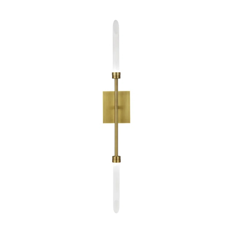 Spur Aged Brass Dimmable 2-Light LED Wall Sconce with Glass Shades