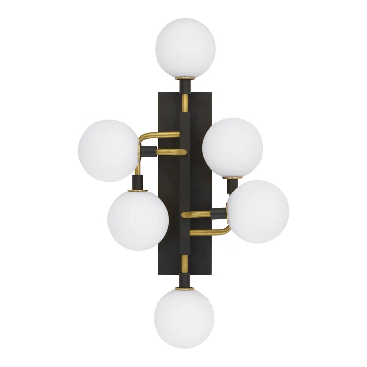 Viaggio Opal Glass & Brass 6-Light Dimmable Sconce by Sean Lavin