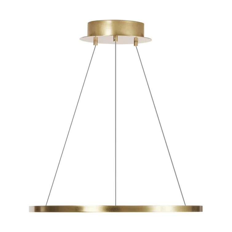 Natural Brass 24" LED Chandelier with Integrated Light