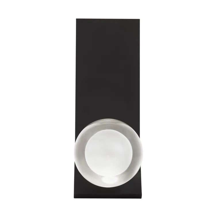 Elegant Nightshade Black LED Wall Sconce with Dimmable Glass Shade