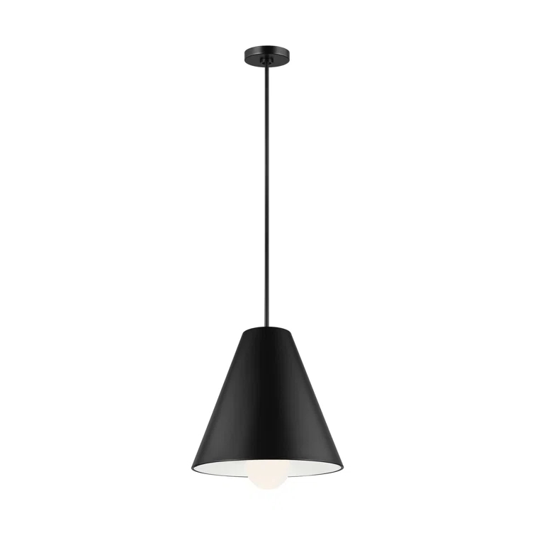 Matte Black Glass LED Contemporary Pendant Light