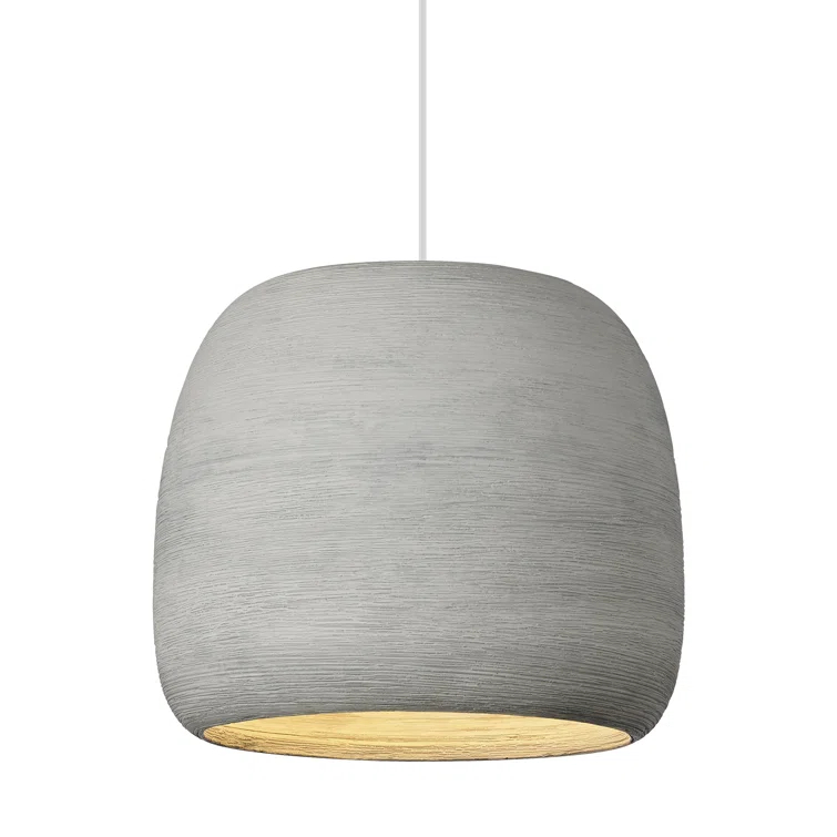 Mini Black and White Concrete Drum Pendant Light