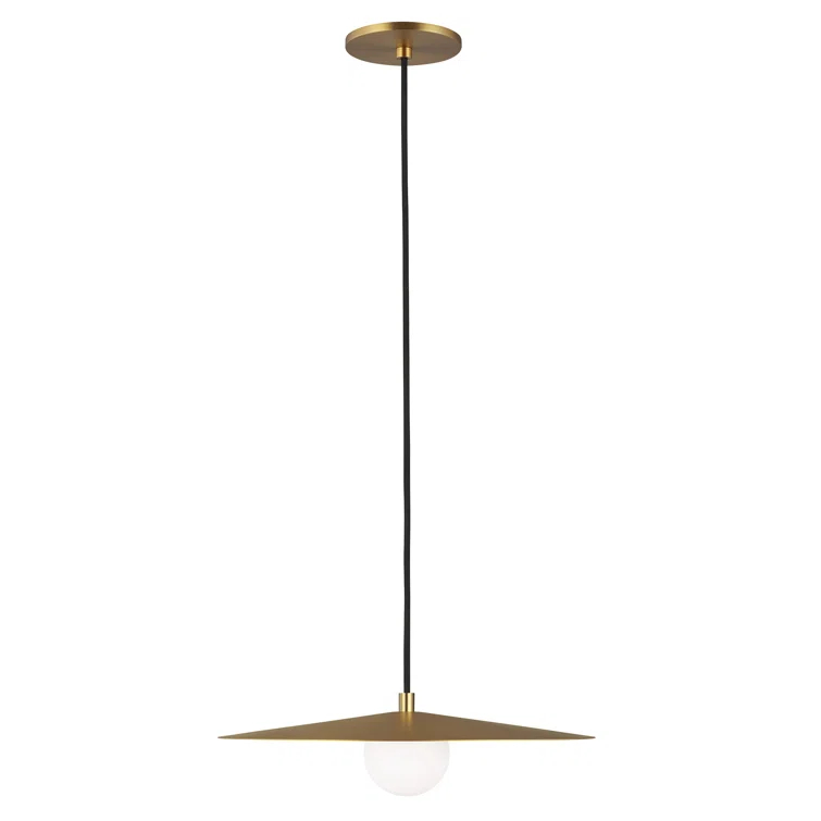 Aged Brass Glass Globe LED Pendant Light