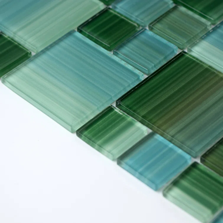 Swimming Pool Random Sized Straight Edge Glass Mosaic Tile