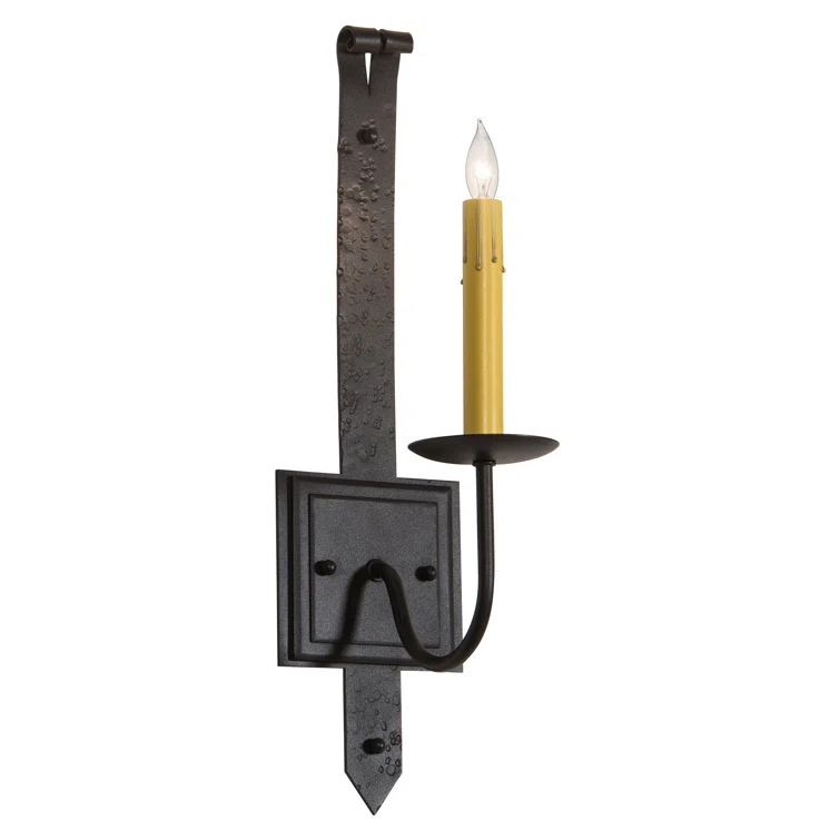 Black Iron Gothic Candle Wall Sconce