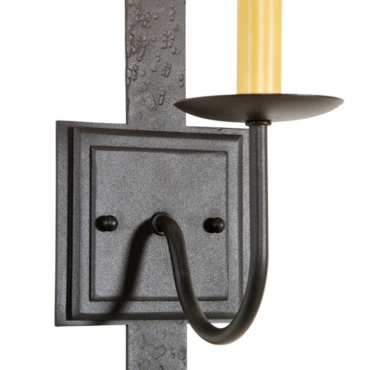 Black Iron Gothic Candle Wall Sconce