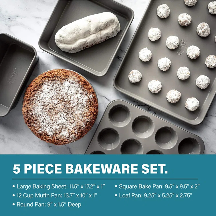Gotham Steel 20 Piece Nonstick Cookware and Bakeware Set, Stay Cool Handles, Oven & Dishwasher Safe