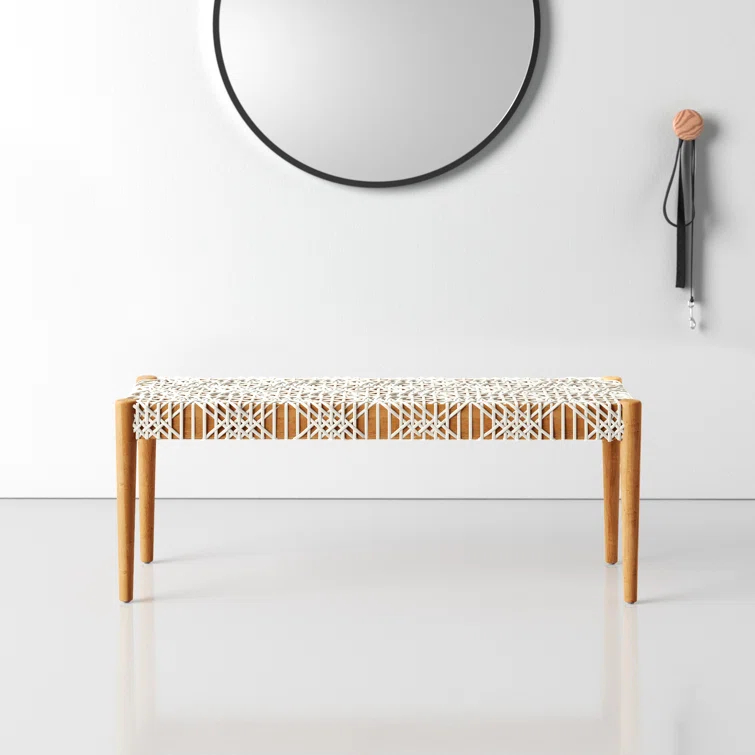 Kazbah 47" Genuine Leather Bench