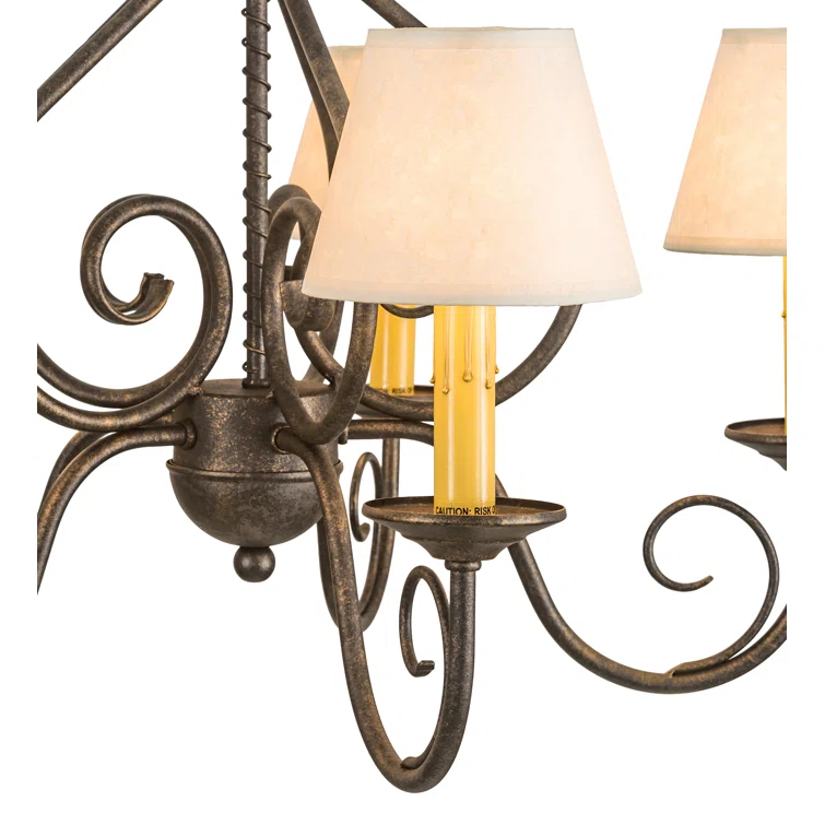 Jenna 25'' Beige and Bronze 5-Light Chandelier