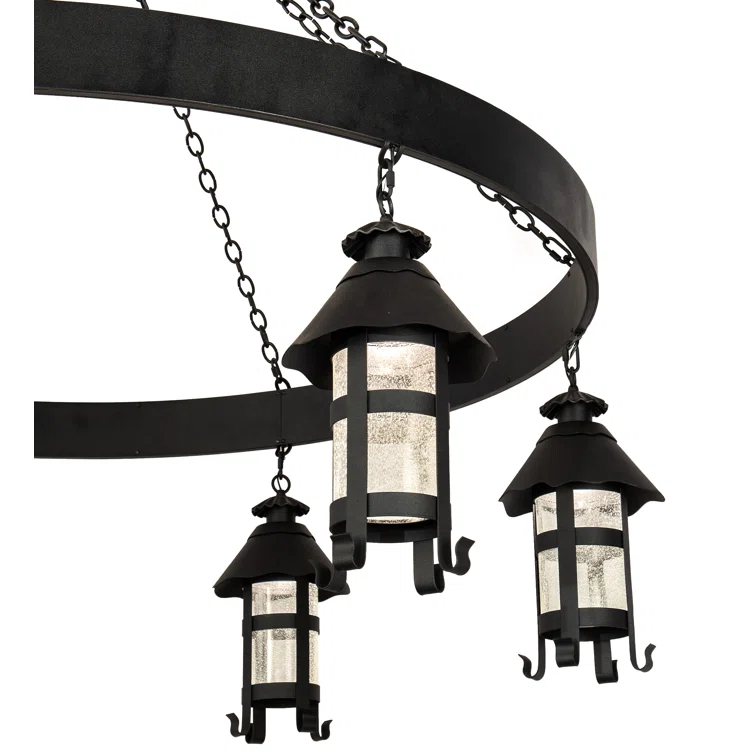 Storybook Cottage Black Crystal 6-Light Chandelier