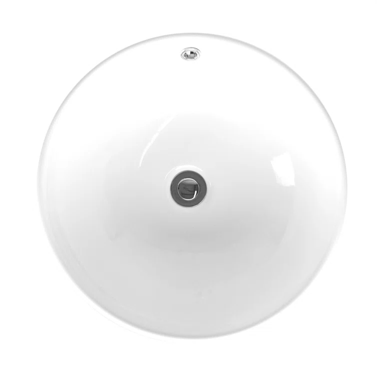 Eisen Home Sutherland 16.93'' White Ceramic Circular Bathroom Sink