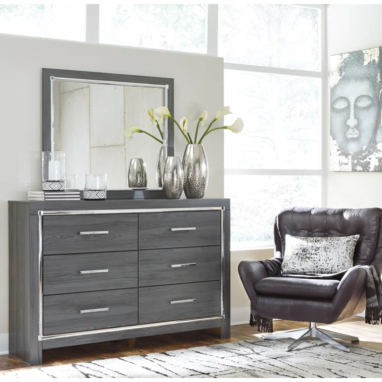 Layeska 60.5'' W 6 - Drawer Dresser with Mirror
