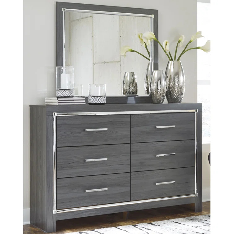 Layeska 60.5'' W 6 - Drawer Dresser with Mirror