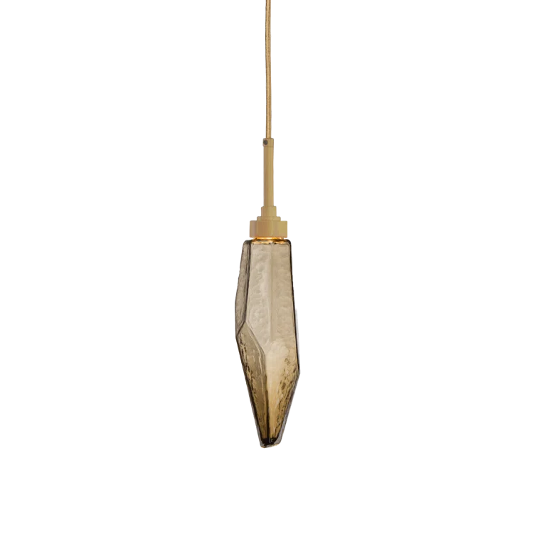 Rock Crystal Blown Glass LED Pendant