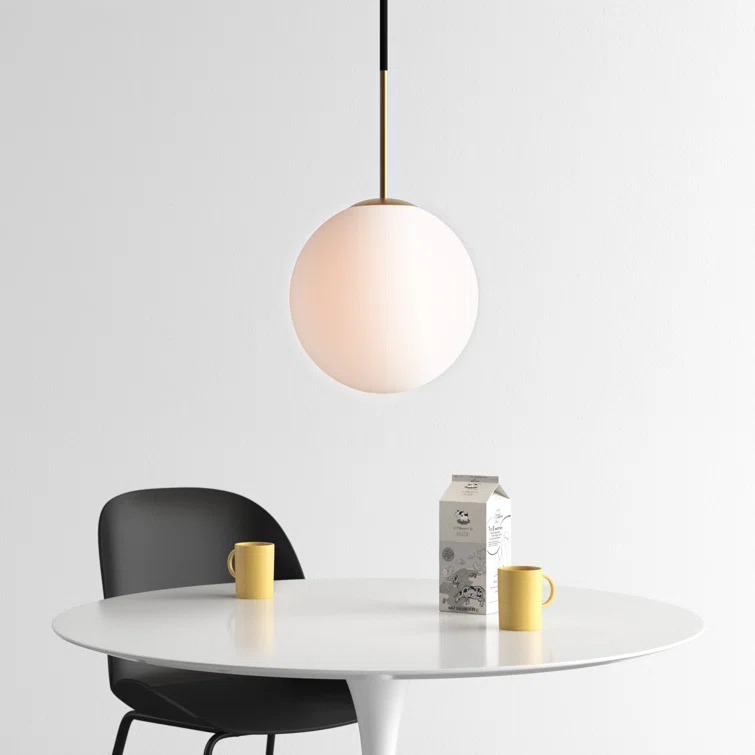 Drake Single Light Glass Steel Dimmable Pendant