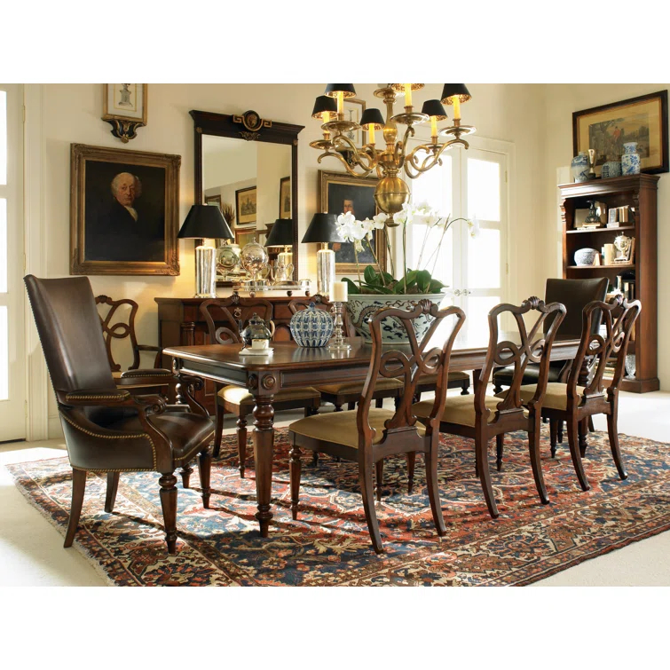 Cognac Mahogany Rectangular Extendable Dining Table