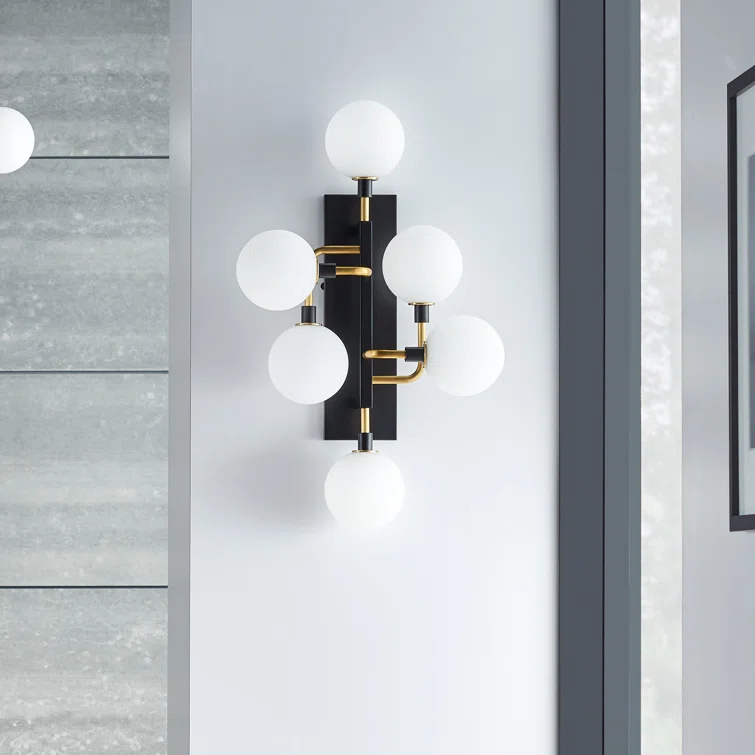 Viaggio 24" Nickel and Opal Glass 6-Light Sconce