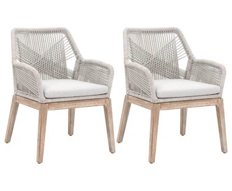 LOOMLAN Woven 19.5'' H Upholstered Armchair (Set of 2)
