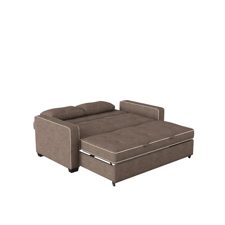 Serta Monroe 72.6" Queen Square Arm Tufted Back Convertible Sleeper Sofa with Cushions