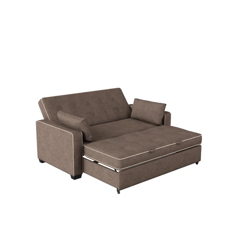 Serta Monroe 72.6" Queen Square Arm Tufted Back Convertible Sleeper Sofa with Cushions