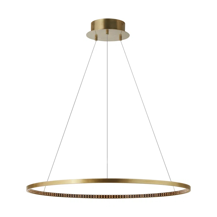 Vellavi Natural Brass 36" LED Chandelier