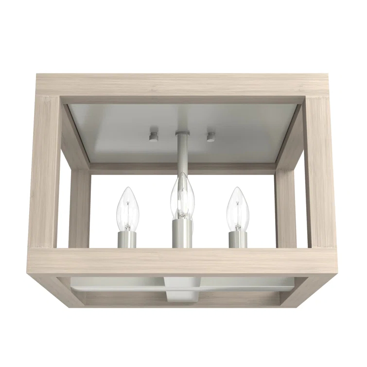 Squire Manor 4 - Light 12'' Lantern Square / Rectangle Flush Mount