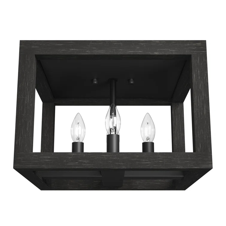 Squire Manor 4 - Light 12'' Lantern Square / Rectangle Flush Mount