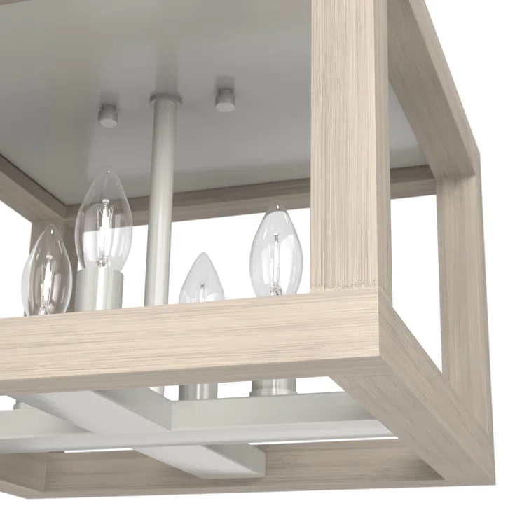 Squire Manor 4 - Light 12'' Lantern Square / Rectangle Flush Mount