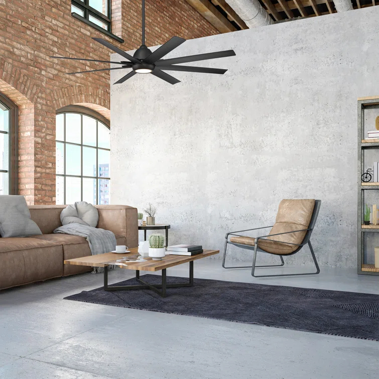66" 8 - Blade Outdoor / Indoor Smart Ceiling Fan with Remote Control Included, Works With Google Assistant, Amazon Alexa and IOS/Android Mobile APP