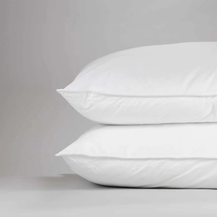 East Coast Bedding Cozy Dream Firm Goose Feather Down Pillow Support Queen Size Set of 2