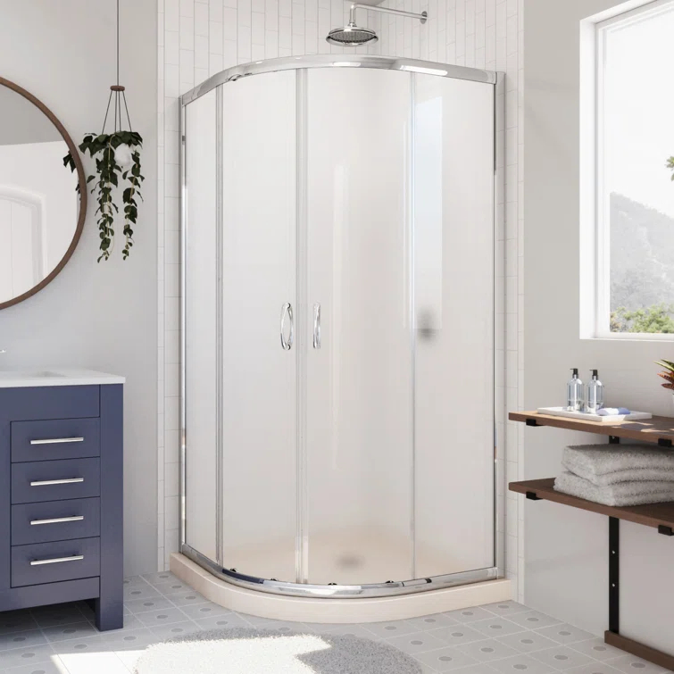 Prime 38" x 74.75" Rectangle Sliding Shower Enclosure with Base Included