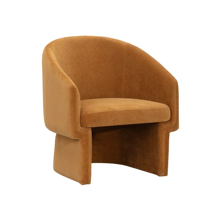 Lauryn Transitional Barrelback Brown Lounge Chair