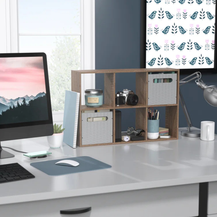 Mini 6-Cube Desktop or Wall Mounted Bookcase