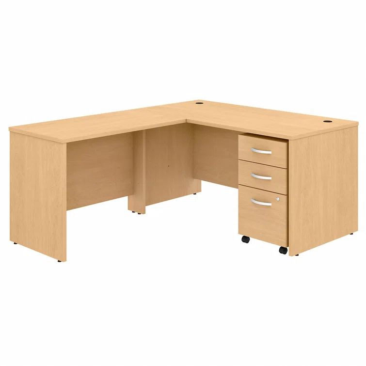 Bush Business Furniture Studio C L Shaped Desk with Mobile File Cabinet and Return