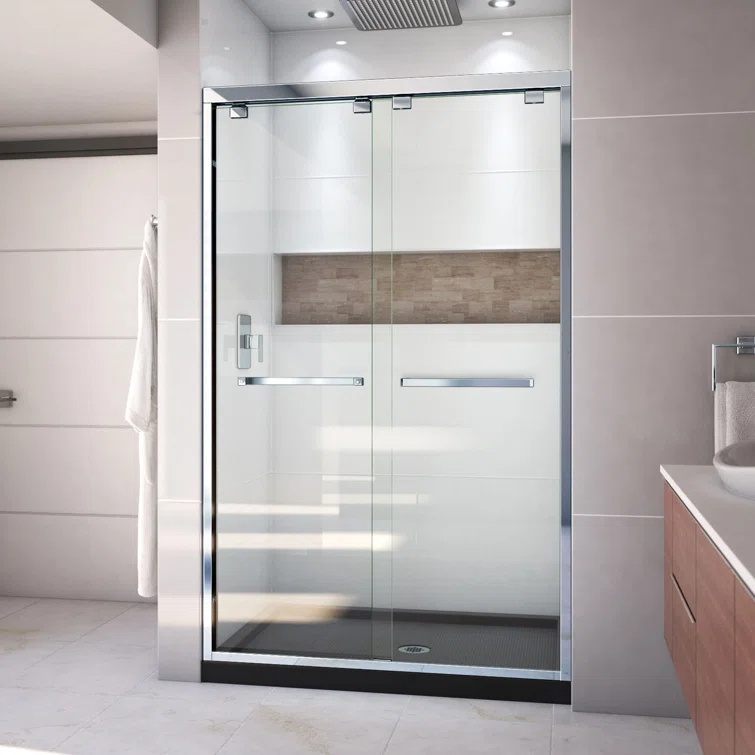 Encore 78.75" H Semi-frameless Sliding Shower Enclosure